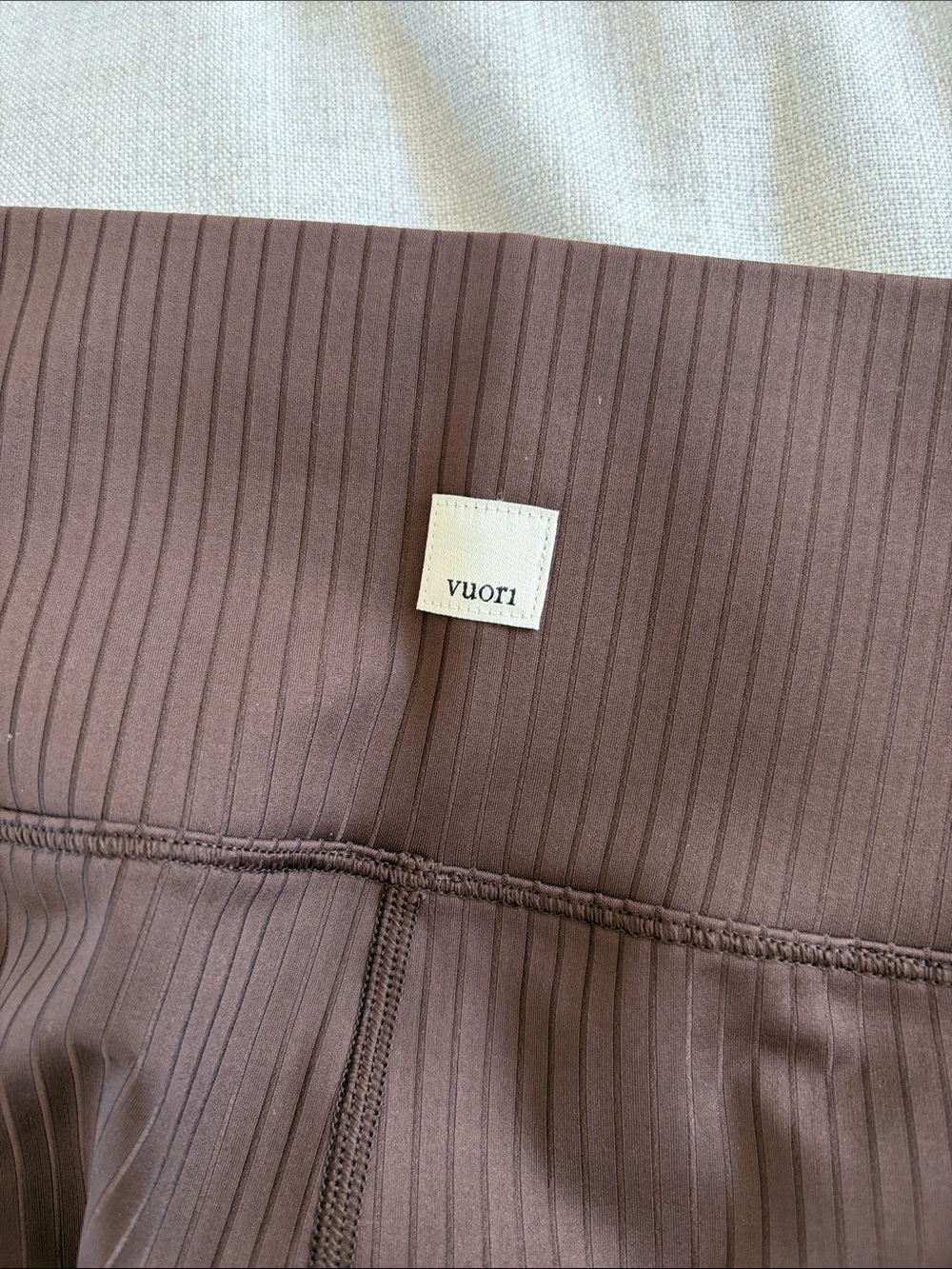 Vuori Chocolate Brown Ribbed Leggings S/M - Picture 3 of 5